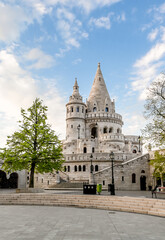 Fisherman's Bastion (Halászbástya) without people in beautiful weather.