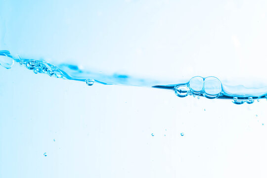 Background image of moving water in waves,bubbles, on white background