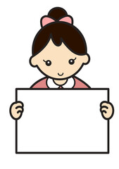 ボードを持つ女の子