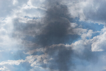 Fototapeta na wymiar Smoke on the sky background at day time.