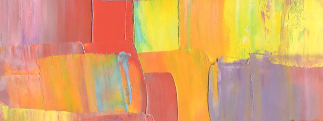 Wide abstract paintied background of oil paint textures for textured wallpaper, art print, pattern, etc. High details.