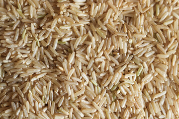 Brown rice background texture. Close up of brown rice for a background.