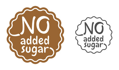 No added sugar stamp in seal shape