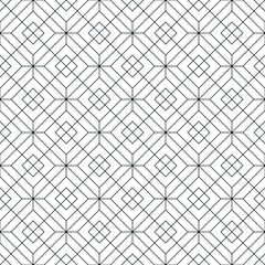 Seamless geometric pattern . Black on white background .Average thickness lines .