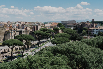 Fototapeta na wymiar Beautiful view of Rome from above, Italy