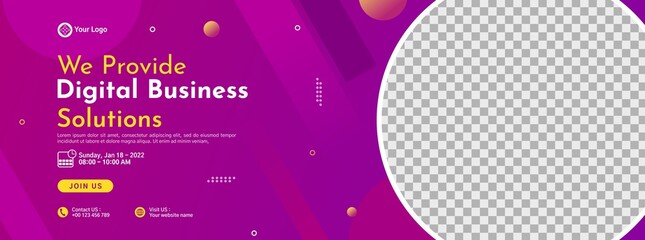 Business conference banner template design for webinar, marketing, online class program, etc