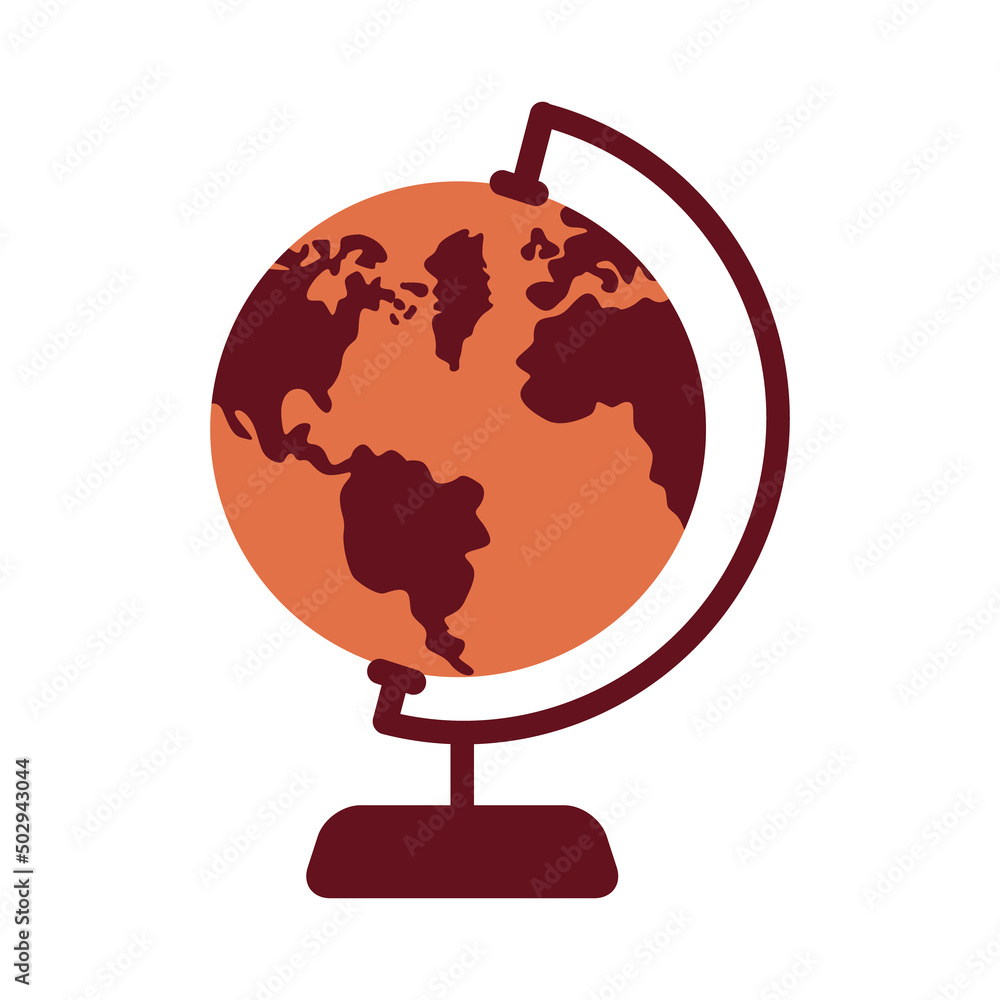 Aufkleber spherical model of earth semi flat color vector object. full sized item on white. equipment for educ