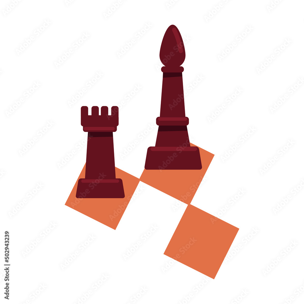 Poster chess pieces semi flat color vector object. full sized item on white. playing brain game. making bet