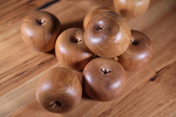 apple made of wood decorative beautiful as a decorative element for interior design 