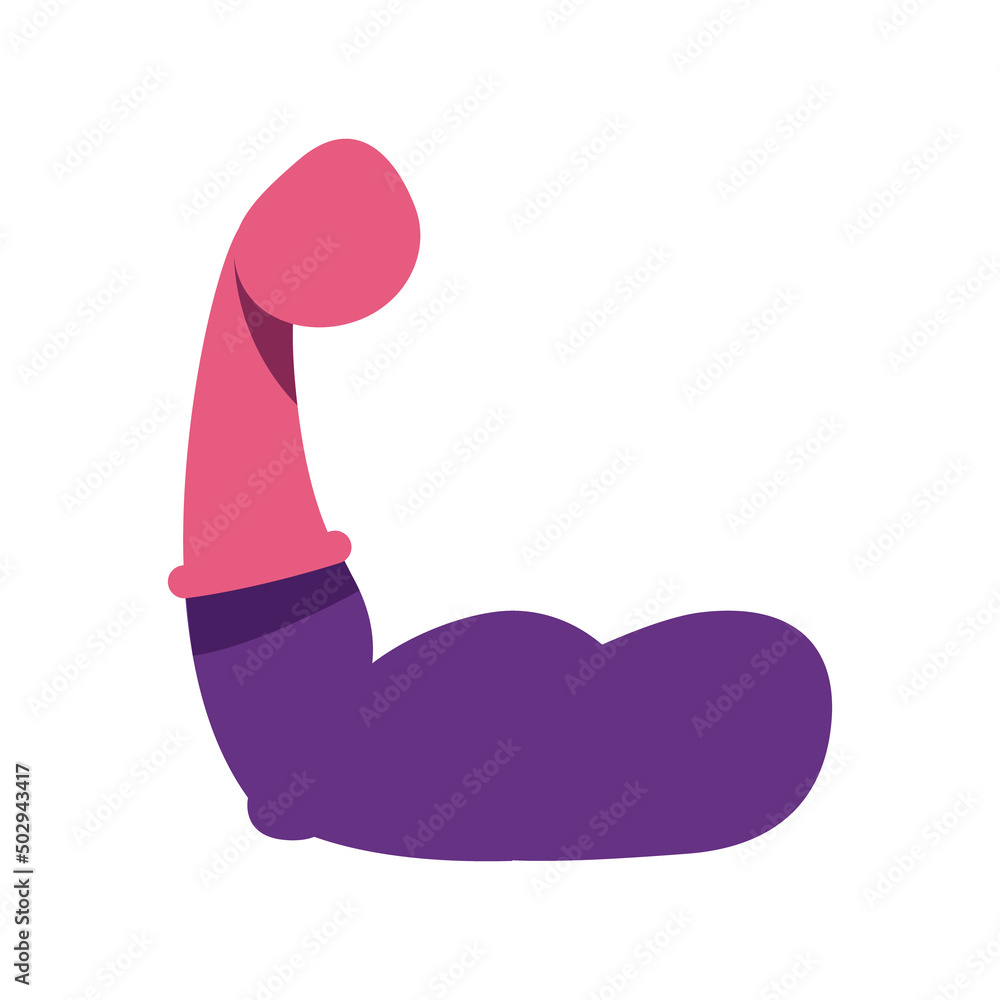 Poster arm showing strength with biceps semi flat color vector object. workout. full sized item on white. t