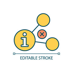 Do not forward information RGB color icon. Stop spreading misinformation. Share info on internet. Isolated vector illustration. Simple filled line drawing. Editable stroke. Arial font used