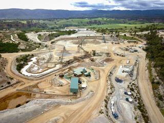 drone shot of a quarry
