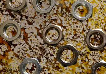 Obraz premium close-up nuts on a colorful background