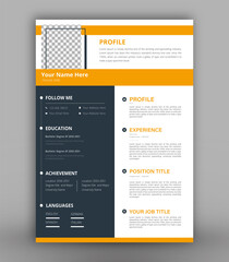 Fototapeta na wymiar modern print ready cv resume design template