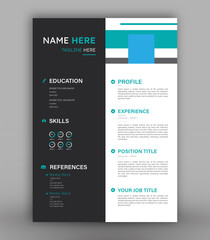 modern print ready cv resume design template