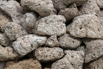 Gray sandstone stones close up