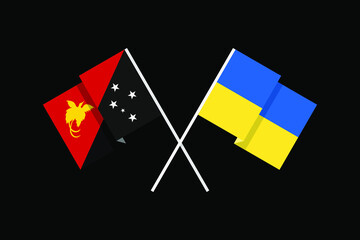 Flags of the countries of Ukraine and the Independent State
Papua New Guinea (Melanesia) in national colors. Help and support from friendly countries. Flat minimal graphic design.