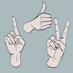 Set of Hand gesture symbols.