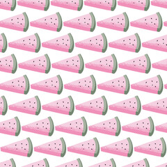 Watermelon Slices Fruit Slice Vector Seamless Pattern