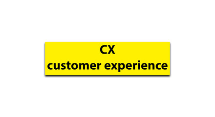 CX customer experience word written on a solid background. Business, signs, and symbols, lifestyle motivational and emotional concepts. Copy space. Quote Poster and Flyer design.