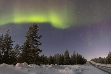 Aurora borealis in Lapland, Finland.