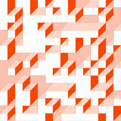 Naklejka premium Implementation of Edward Zajec’s “Il Cubo” from 1971. Essentially a Truchet tile set of 8 tiles and rules for placement art illustration