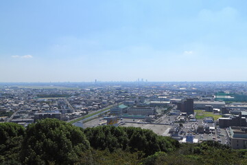 Obraz premium 小牧山城 天守閣から名古屋市方面への眺め 愛知県 小牧市