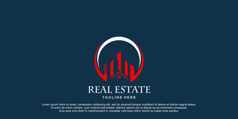 Real estate Logo design Premium Vector