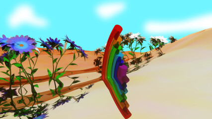 Rainbow Joy Background 3D Rendering