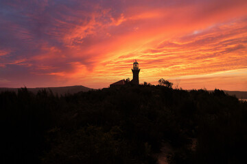 silhouette of a lighthouse