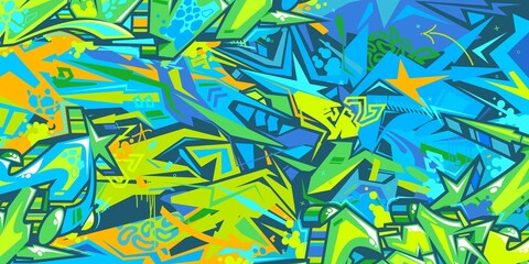 Abstract Urban Street Art Graffiti Style Vector Illustration Background Template