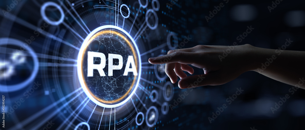 Poster rpa robotic process automation innovation business technology artificial intelligence.