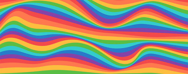 Fototapeta Rainbow wave shape color background. Trendy backdrop for banner, poster, flyer, website obraz