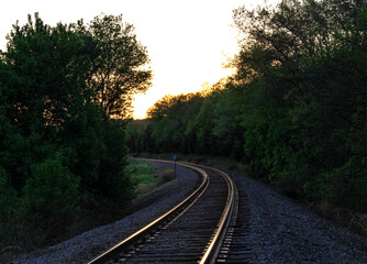 railway at sunset