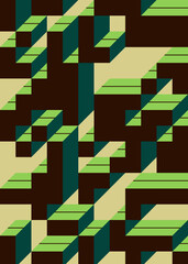 Implementation of Edward Zajec’s “Il Cubo” from 1971. Essentially a Truchet tile set of 8 tiles and rules for placement art illustration