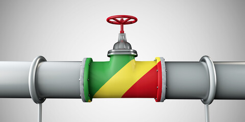 Republic of congo oil and gas fuel pipeline. Oil industry concept. 3D Rendering