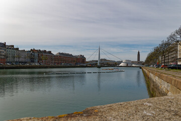Fototapeta premium Le bassin du commerce au havre en seine Maritime