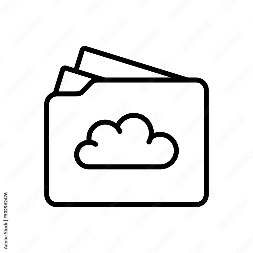 Poster cloud folder icon. symbol for web design, mobile application, user interface. vector sign in simple 