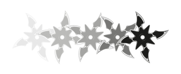 Moving japanese shuriken illustration. Isolated vector template © Yevhen