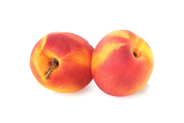Two nectarines isolated on white