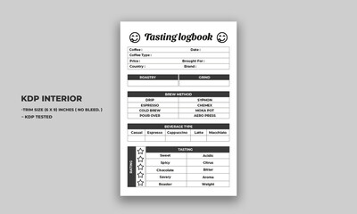 coffey testing log book kdp interior template. coffey testing Planner Design. Minimalist planner pages templates.