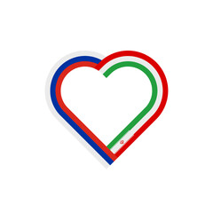 unity concept. heart ribbon icon of russia and iran flags. vector illustration isolated on white background