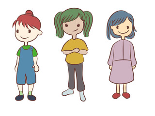 Illustration of girls doodle 