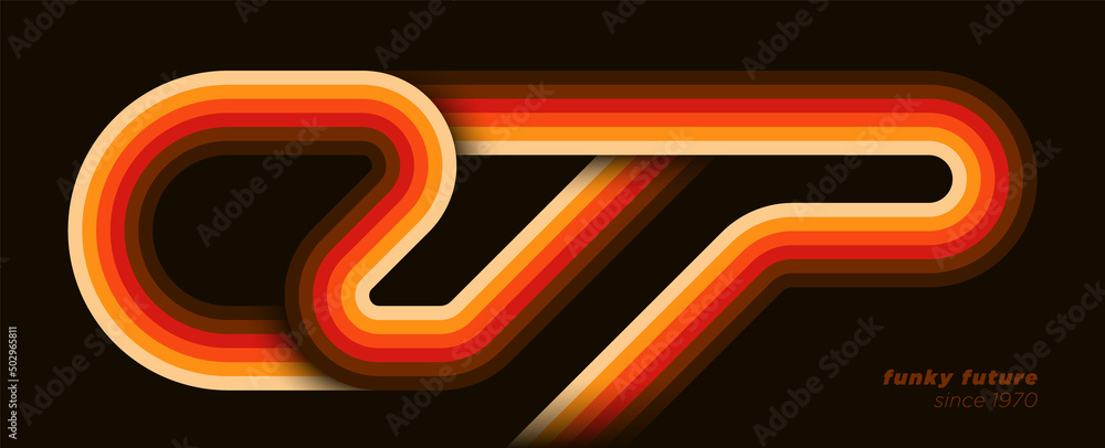 Poster retro background design in abstract 80's style with colorful lines. vector illustration.