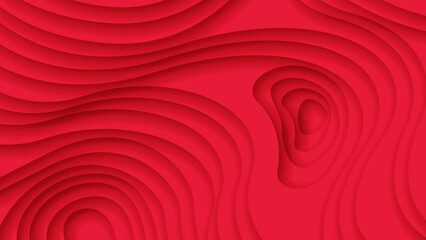 Red Wavy Abstract Paper Cut Background Vector Shadows 3D Smooth Objects Modern Design For Business Presentations Flyers Posters And Invitations