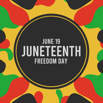 African American juneteenth freedom day poster vector suitable for social media posts and campaign purposes