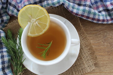 Cup of rosemary tea