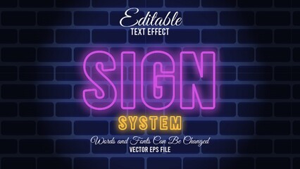 Sign editable text effect