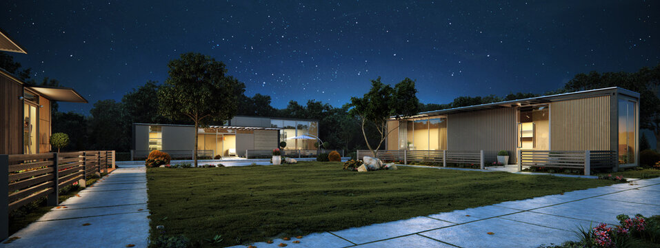 Container house premium 3d rendering