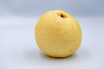 Fototapeta premium fresh Asian pear fruit on white background